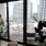 wide patio doors with city views