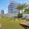 Corn hole on rooftop game lawn for residents at The Registry Las Olas
